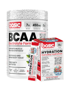 Supplement Specials: Basic Supplements BCAA Electrolyte Formula + Free Hydration