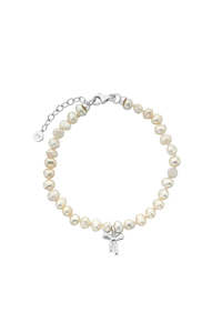 Karen Walker: Karen Walker Petite Bow with Pearls Bracelet Silver