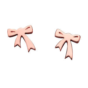 Karen Walker: Karen Walker 9ct R/Gold Mini Bow Studs