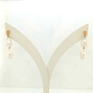 Pearls 1: Yellow Gold Keshi Pearl Stud Earrings
