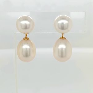 Pearls 1: Fresh Water Pearl Button Drop Earring