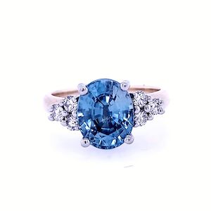 4.72ct Zircon and diamond 9ct Gold ring