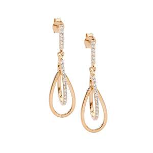 Ellani Rose Gold Drop Earrings