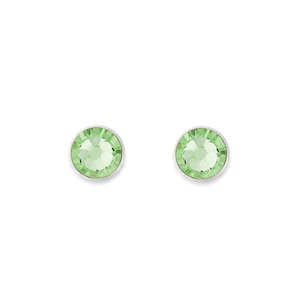 Coeur de Lion Rhodium plated brass Green Swarovski crystal Studs