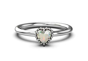 Rings: Stolen Girlfriends Club Sterling Silver and Opal Dahlia's Heart Ring