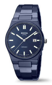 Watches: Boccia Large Men's Navy Watch