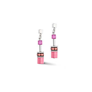 Coeur de Lion Geocube Magenta Earrings
