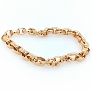 Gold Bangles Bracelets: 9ct Yellow Gold Oval Belcher Bracelet