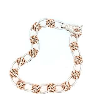 Gold Bangles Bracelets: 9ct Rose Gold and Sterling Silver Celtic Bracelet