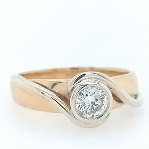 Custom Made Creations: Handmade Yellow Gold Diamond Wave Ring