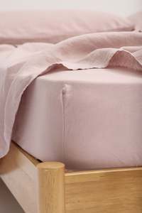 Linen Fitted Sheet Rose