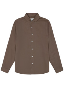 Shirting: Essential Linen Shirt - Chocolate