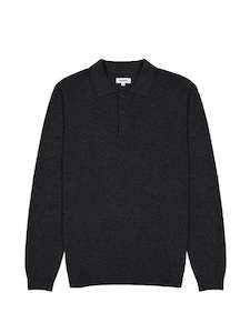 New Releases: Knit LS Polo - Grey