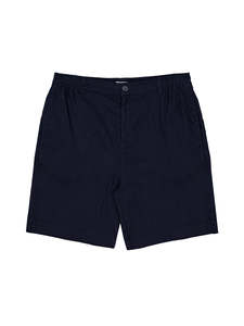 Shorts: Linen Leisure Short - Navy