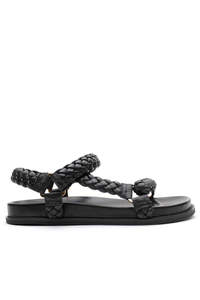 La Tribe: Elke Braided Sandal Black