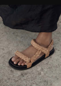 La Tribe: Elke Braided Sandal Tan
