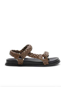 La Tribe: Elke Braided Sandal Walnut