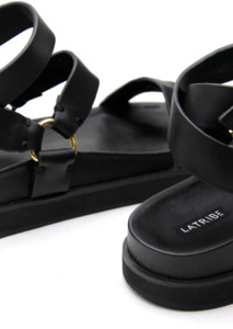 La Tribe: Platform Sandal Black