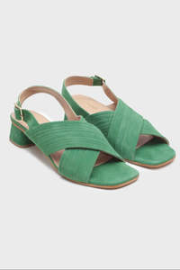 Multi Strapped Heeled Sandals Willow Green