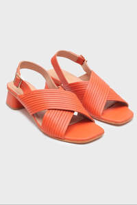 Nice Things Paloma: Multi Strapped Heeled Sandal Intense Orange