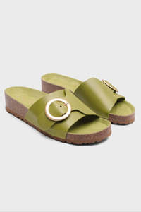 Nice Things Paloma: Bio Wedge Sandal Light Green