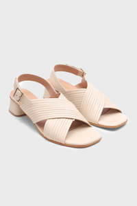 Nice Things Paloma: Multi Strapped Heeled Sandal Ecru