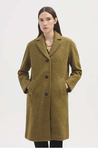 Nice Things Paloma: Nice Things Boucle Wool Coat Light Khaki