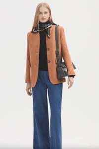 Harris Tweed Wool Blazer Dark Orange