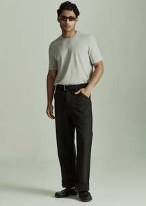 Linen/Cotton Work Pant Black