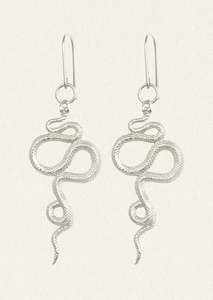 Snake Earrings Silver