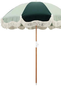 Business Pleasure: Business & Pleasure Holiday Beach Umbrella 70's Panel Green