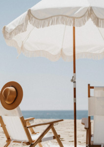 Business & Pleasure Premium Beach Umbrella Antique White