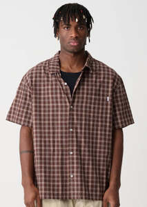 Xlarge: Ryan Check SS Shirt Chocolate