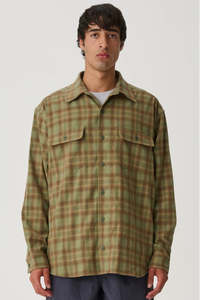 Plaid LS Overshirt Sage