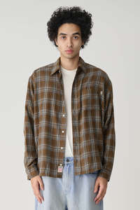 S Double: Duty Plaid LS Shirt Brown