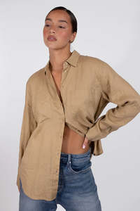 Boyfriend Linen Shirt Croissant