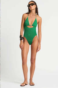 Bound By Bond Eye: Beaded Fowler One Piece Emerald Shimmer