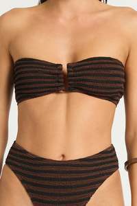 Blake Bandeau Carob Dot Stripe