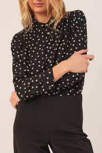 Indi Cold: Bea Polka Dot Shirt Black
