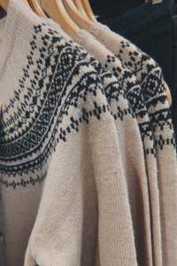 Nice Things Paloma: Greca Jacquard Wool Sweater Ecru