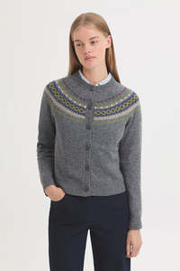 Greca Jacquard Jacket In Wool Grey Melange