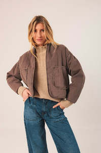 Quilted Kimono Jacket Tobacco