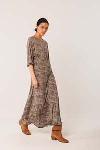 Indi Cold: Netting Print Dress Coal