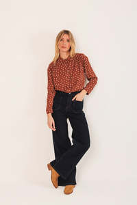 Indi Cold: Bea Polka Dot Shirt Terracotta