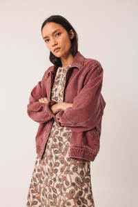 Indi Cold: Washed Twill Jacket Cherry