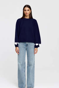 Cherie Hearts Knit Midnight