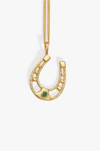Accessories: Horseshoe Necklace Gold Vermeil
