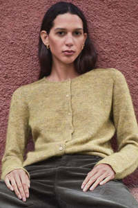 Y E R S E: Cardigan Fishermans Rib Olive