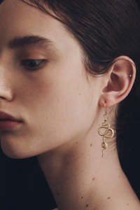 Temple Of The Sun: Snake Earrings G/P
