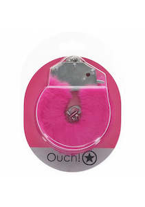 OUCH! Classic Furry Handcuffs - Pink, Black, White